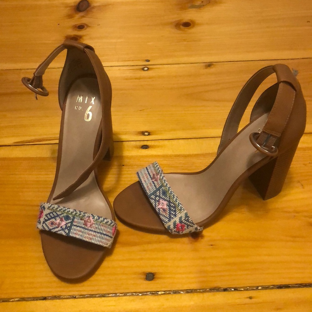 Mix No 6 Aztec heeled sandals. Never worn